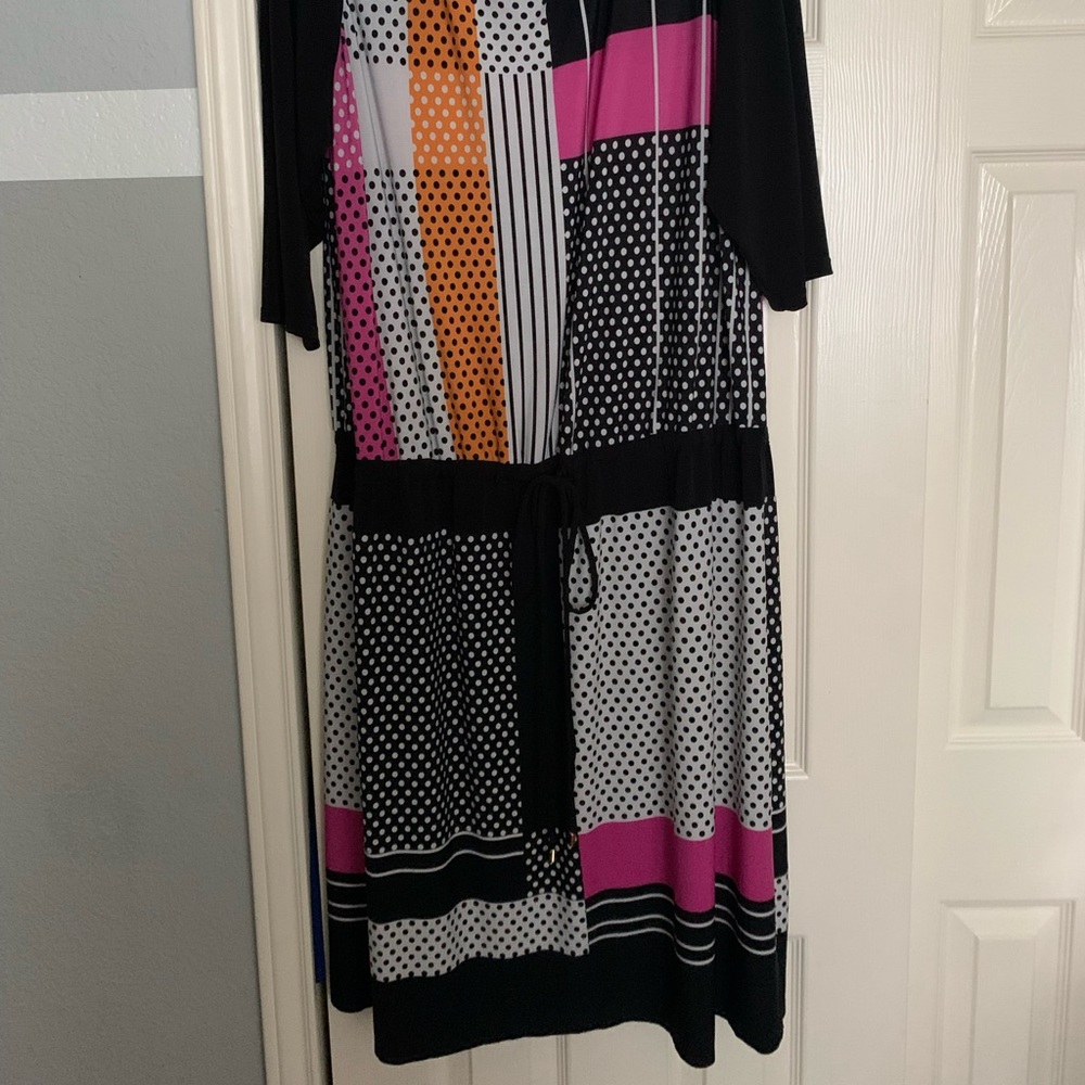 London Times Woman Jersey Tiewaist Dress - 22w